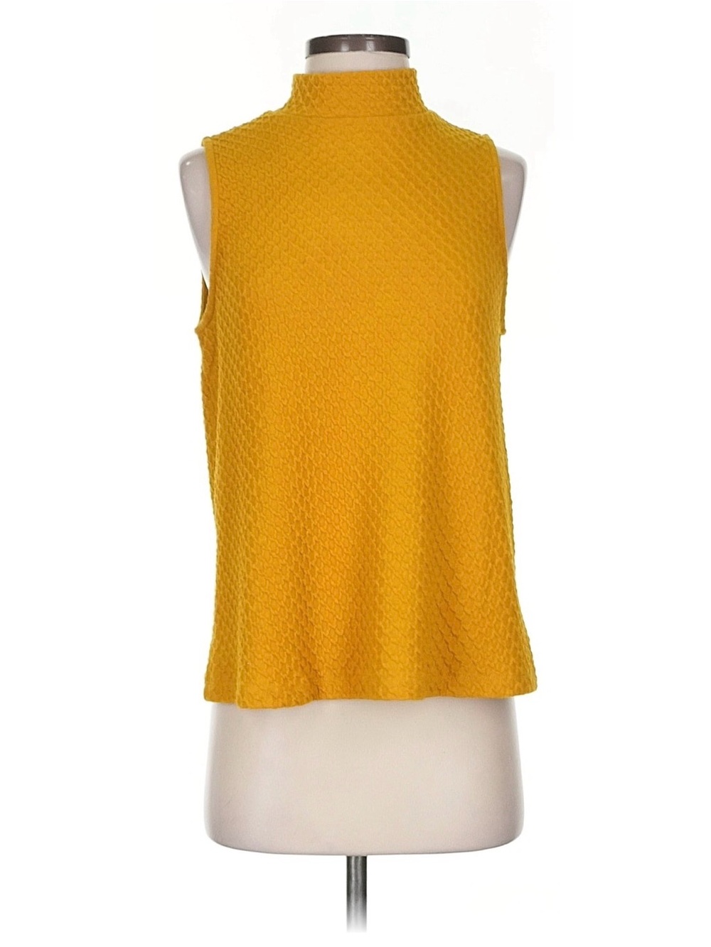 Sleeveless Mock Neck Knit Top - Mustard Yellow Eri + Ali Anthropologie Small